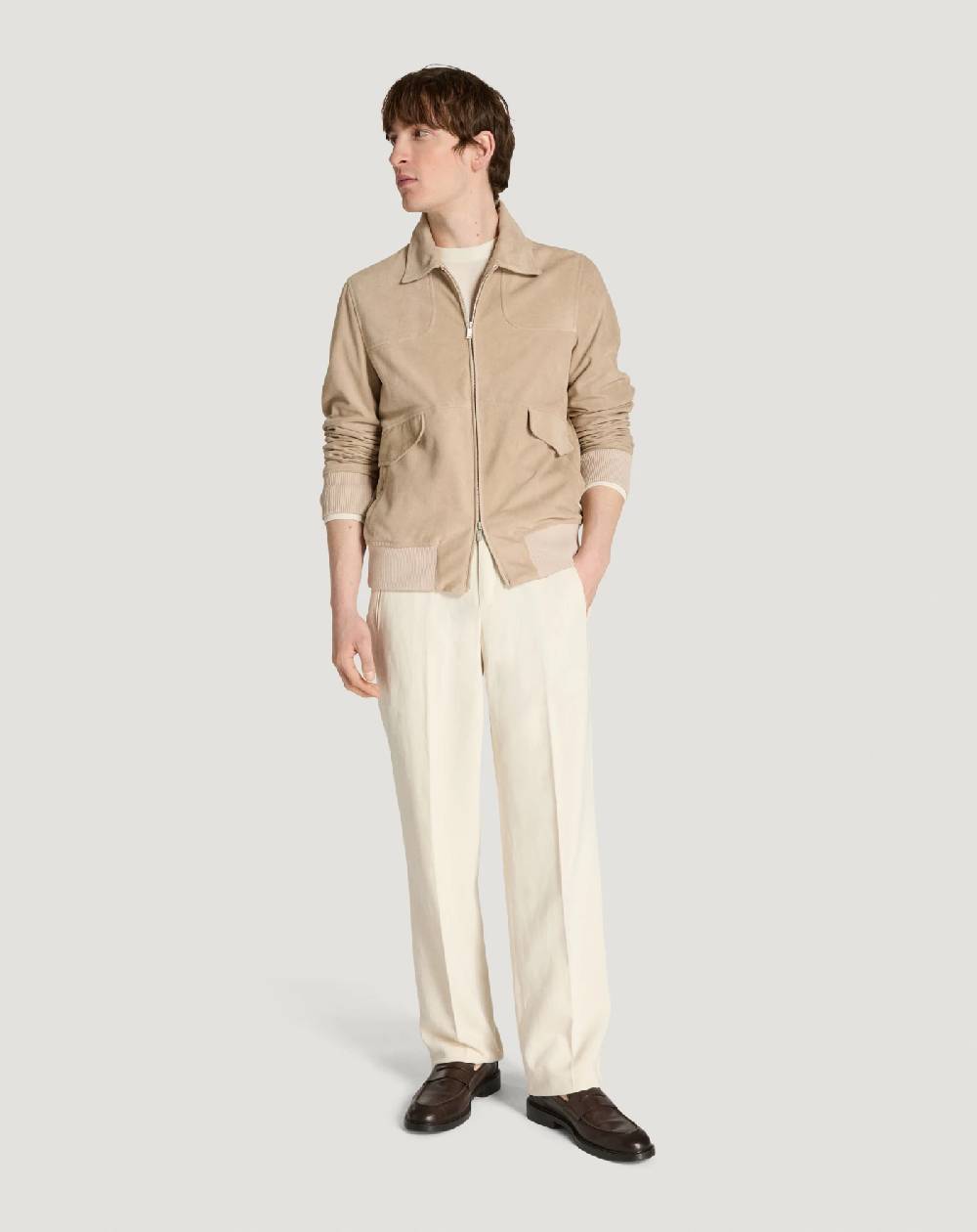 Pt Torino Bomber in suede In Linea