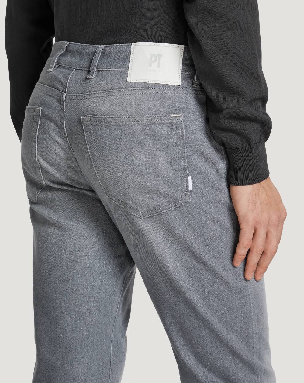 Pt Torino Jeans Swing in light grey denim Sottocosto