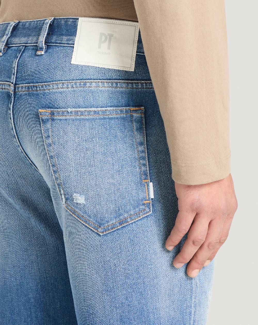 Pt Torino Jeans Reggae in denim stretch indigo Nuova