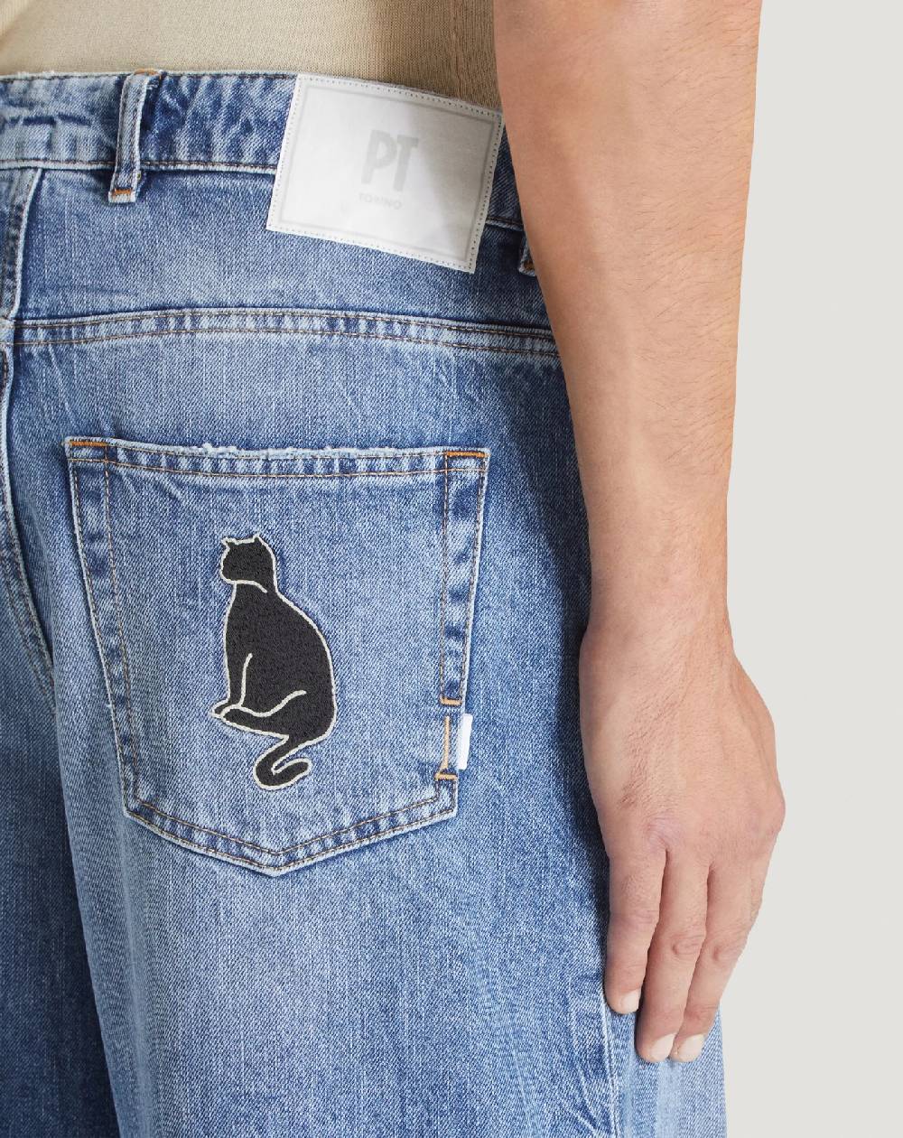 Pt Torino Jeans Skater in denim vintage In Linea
