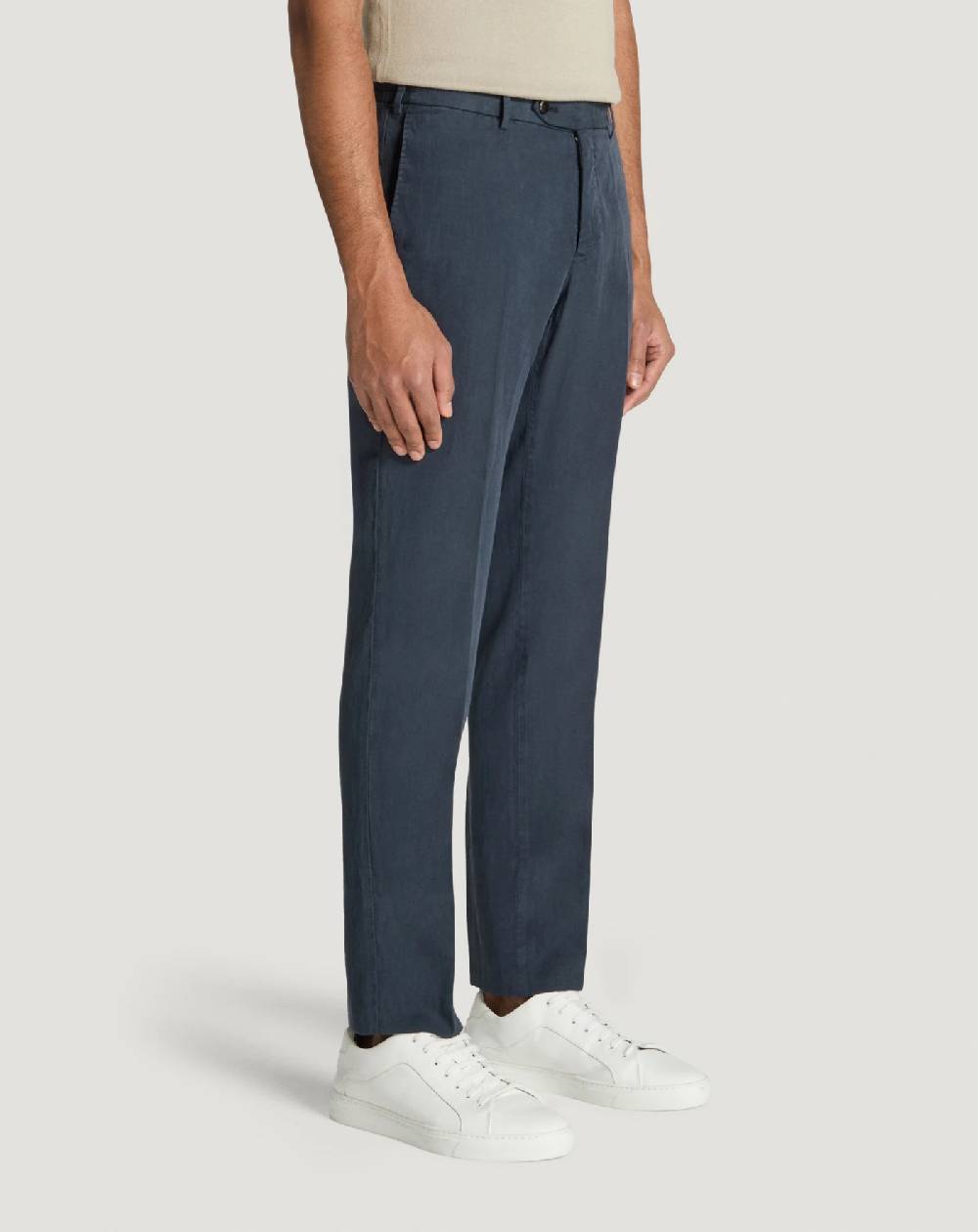 Pt Torino Pantaloni Slim in cotone e lino batavia Shopping Online