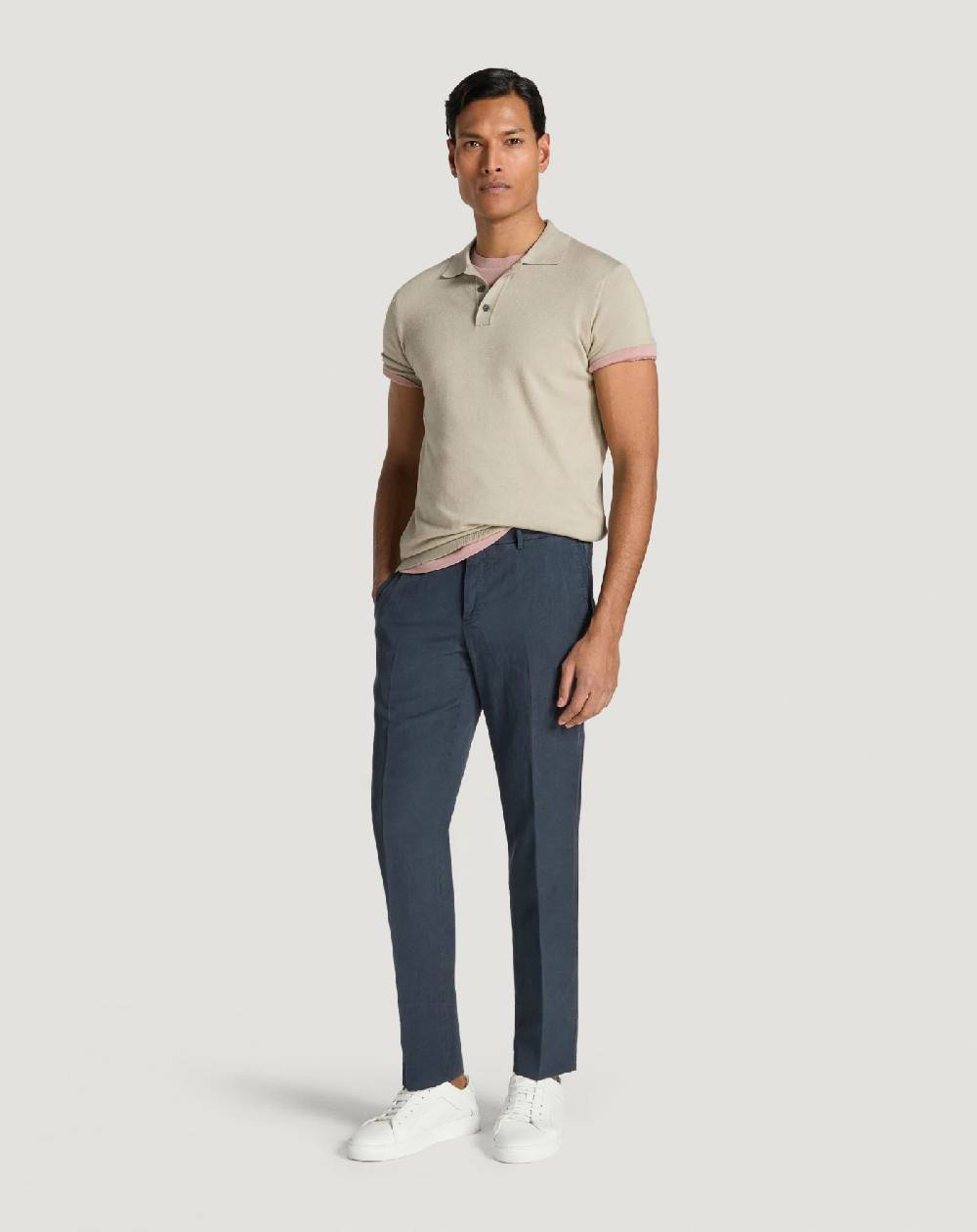 Pt Torino Pantaloni Slim in cotone e lino batavia Shopping Online