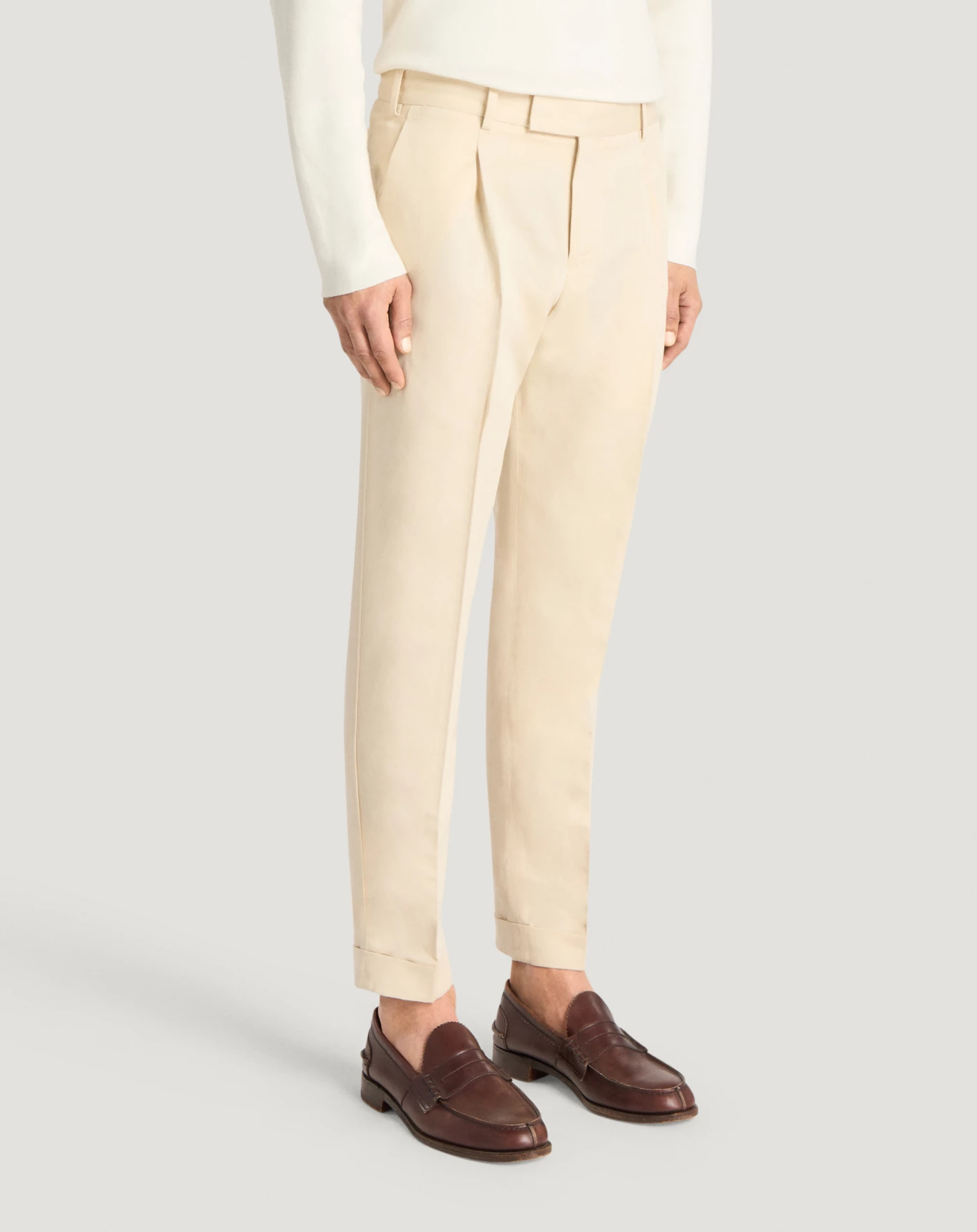 Pt Torino Pantaloni Rebel in gabardina di cotone e lino Outlet