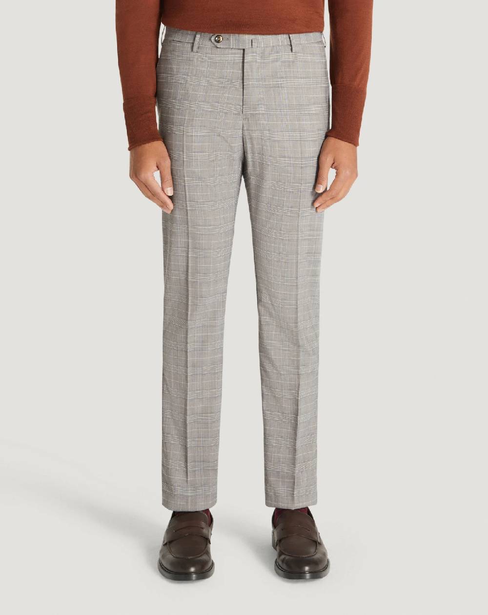 Pt Torino Pantaloni Superslim in tecno lana a quadri Sconto