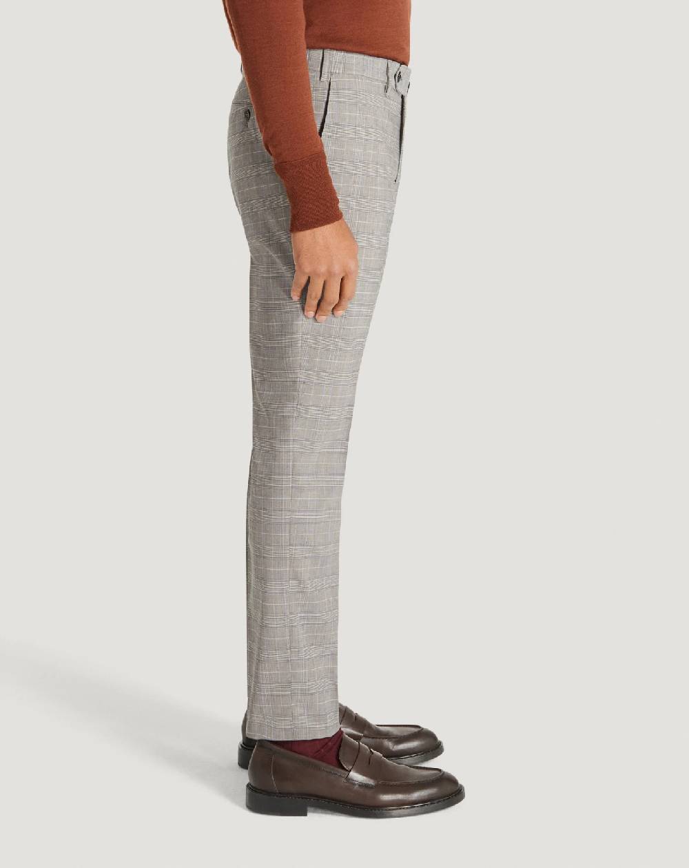 Pt Torino Pantaloni Superslim in tecno lana a quadri Sconto
