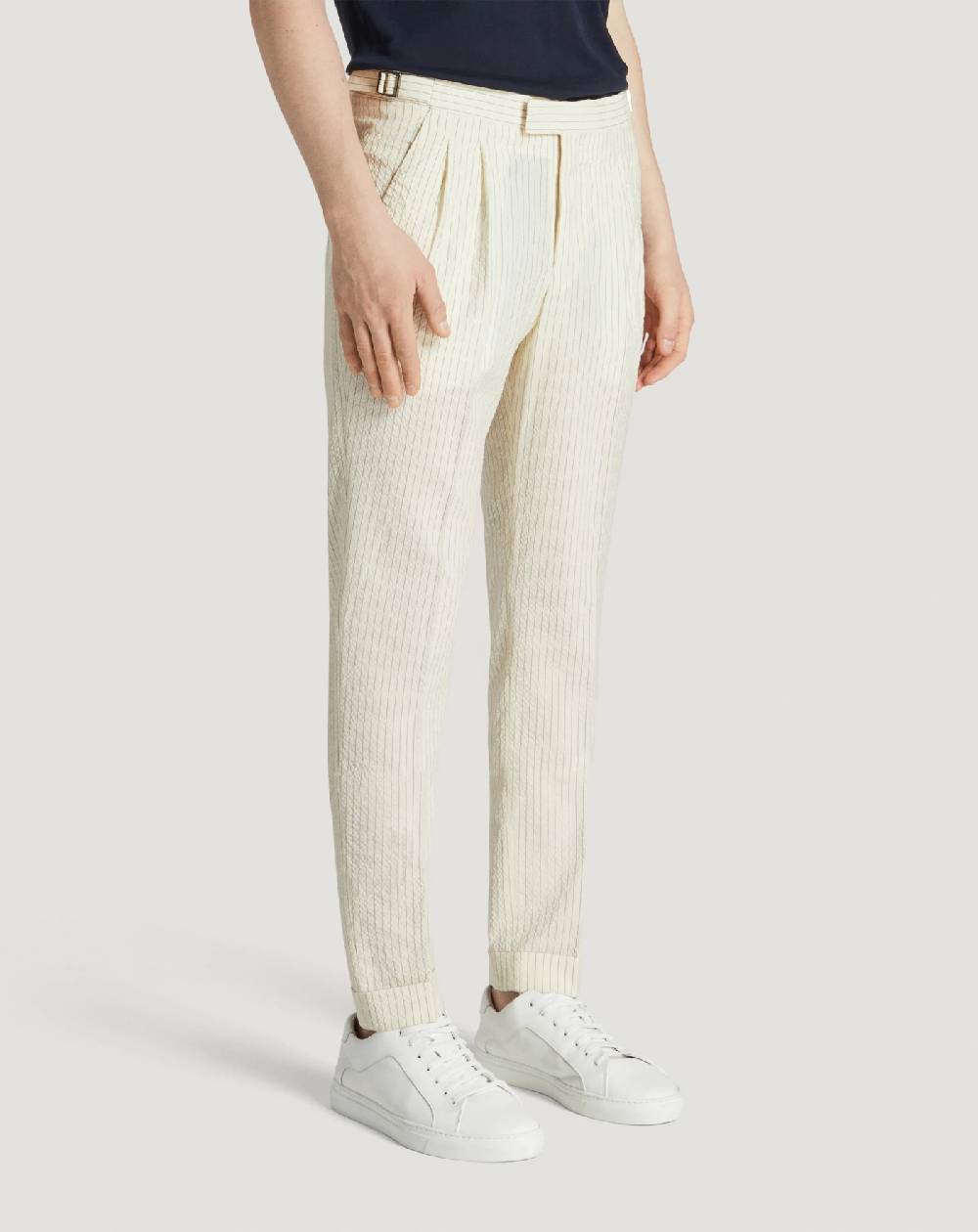 Pt Torino Pantaloni Master in lana seersucker Negozio