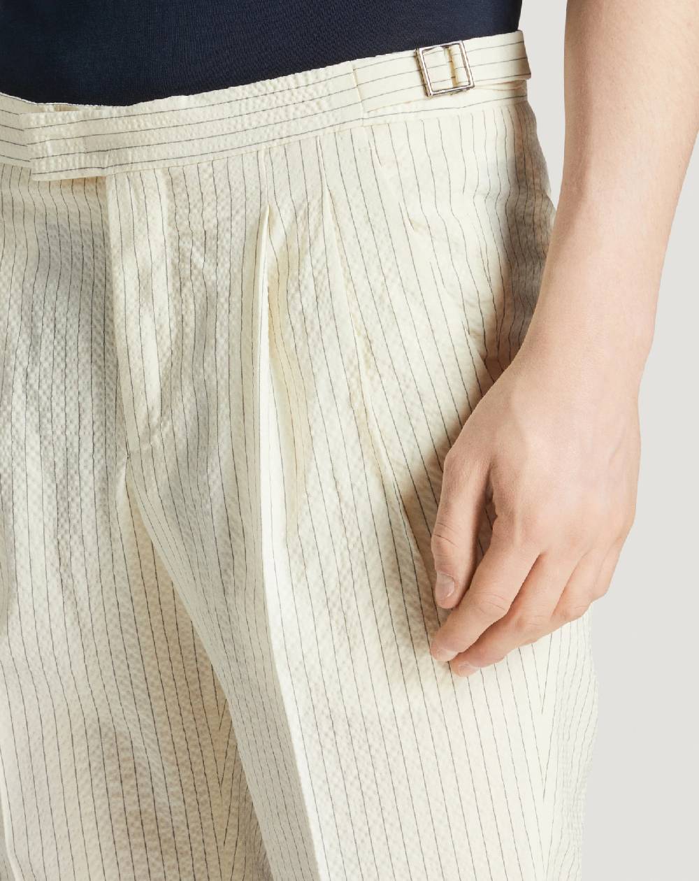 Pt Torino Pantaloni Master in lana seersucker Negozio