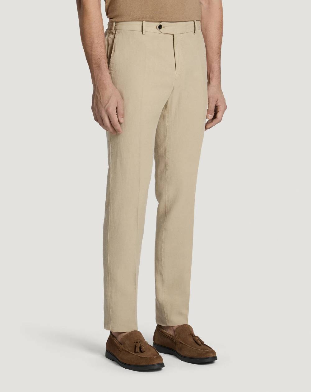 Pt Torino Pantaloni Slim in cotone e lino batavia Moda