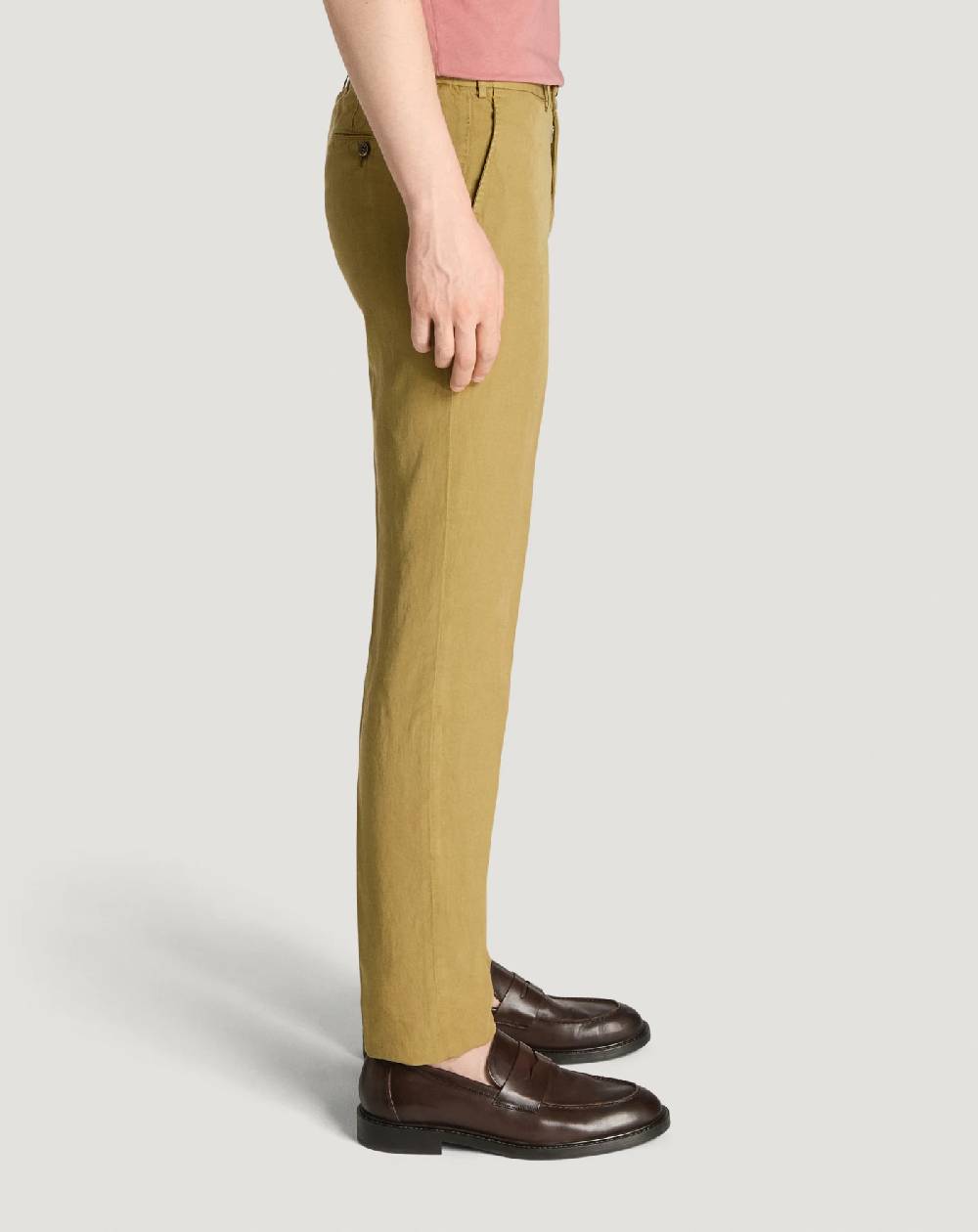 Pt Torino Pantaloni Slim in cotone e lino batavia In Linea