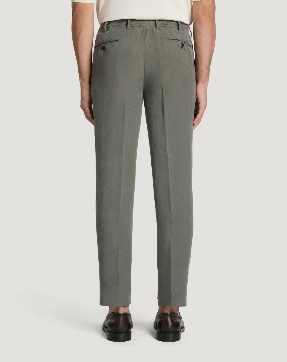 Pt Torino Pantaloni Slim in cotone e lino batavia Vendita