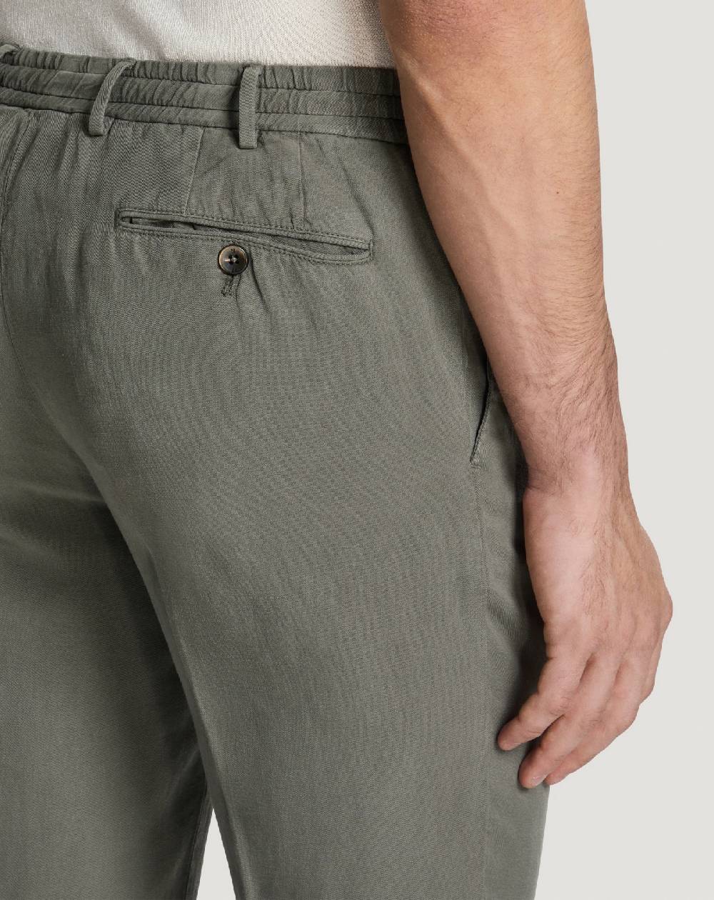 Pt Torino Pantaloni Slim in cotone e lino batavia Vendita