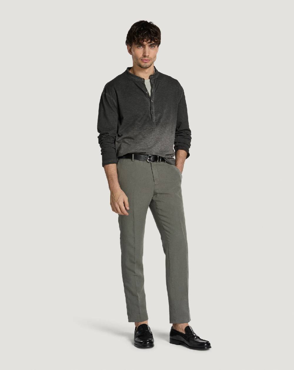 Pt Torino Pantaloni Slim in cotone e lino batavia Vendita
