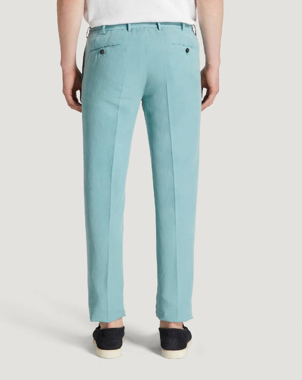 Pt Torino Pantaloni Slim in cotone e lino batavia Promozione