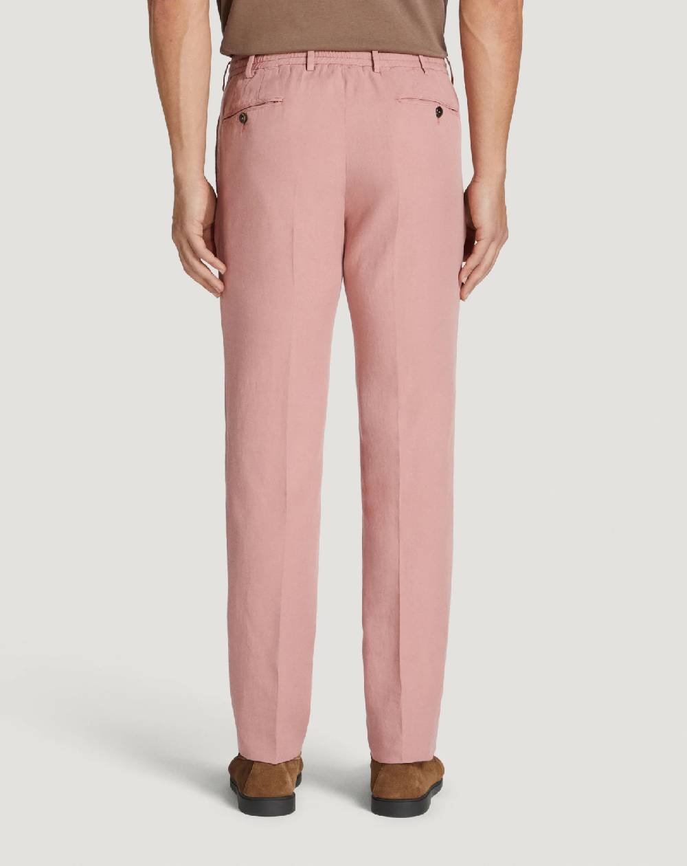 Pt Torino Pantaloni Slim in cotone e lino batavia Sottocosto