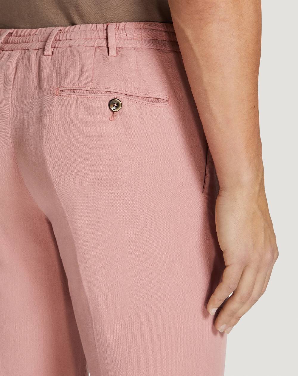 Pt Torino Pantaloni Slim in cotone e lino batavia Sottocosto