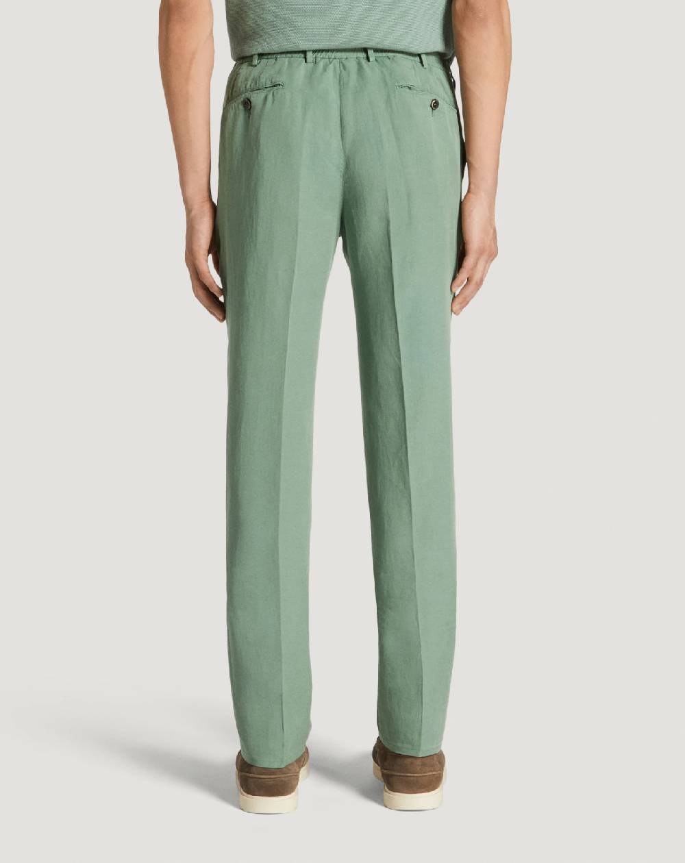 Pt Torino Pantaloni Slim in cotone e lino batavia Offerte esclusive