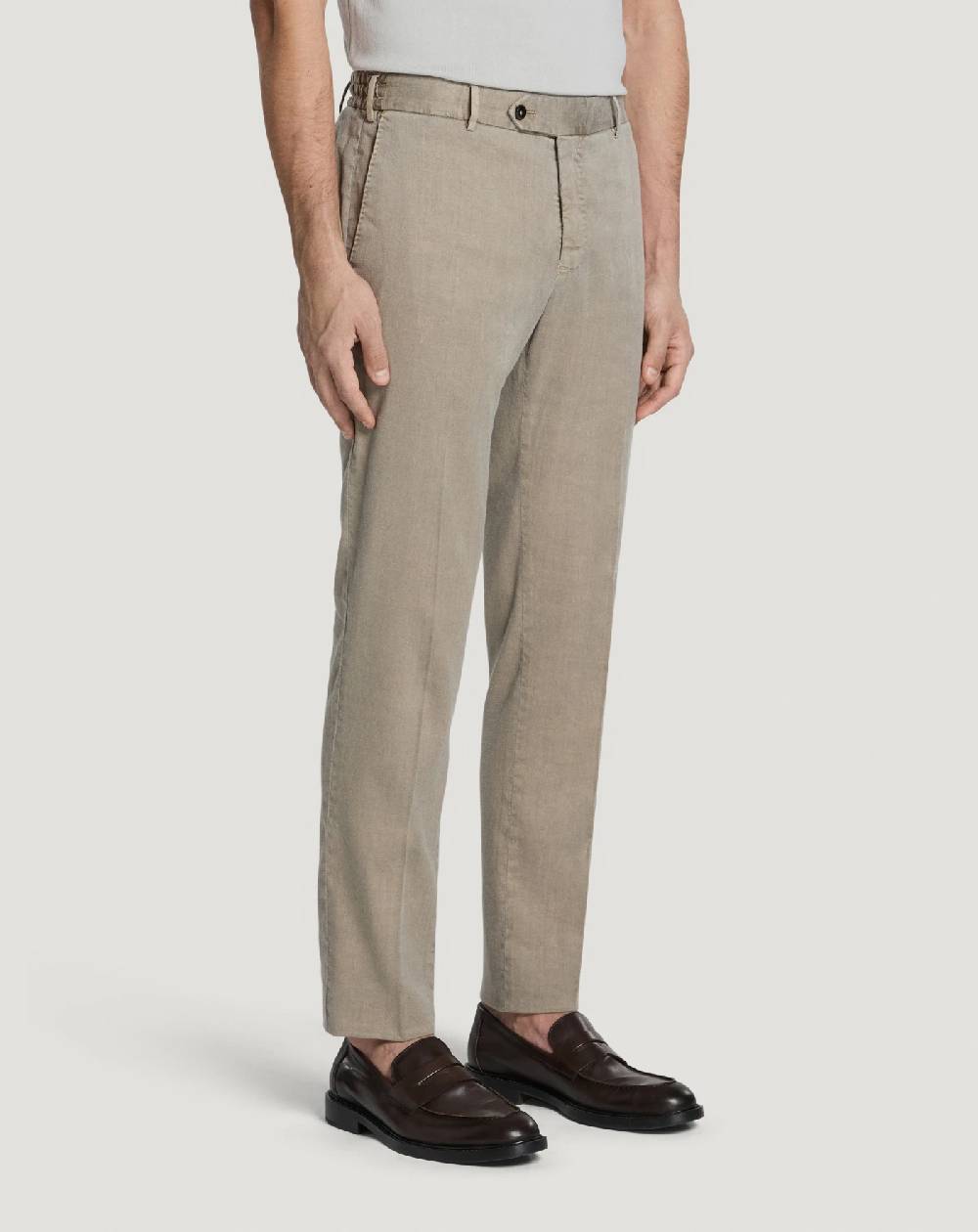 Pt Torino Pantaloni Slim in lino stretch délavé Online