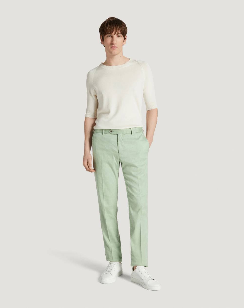 Pt Torino Pantaloni Slim in lino stretch délavé Hotsell