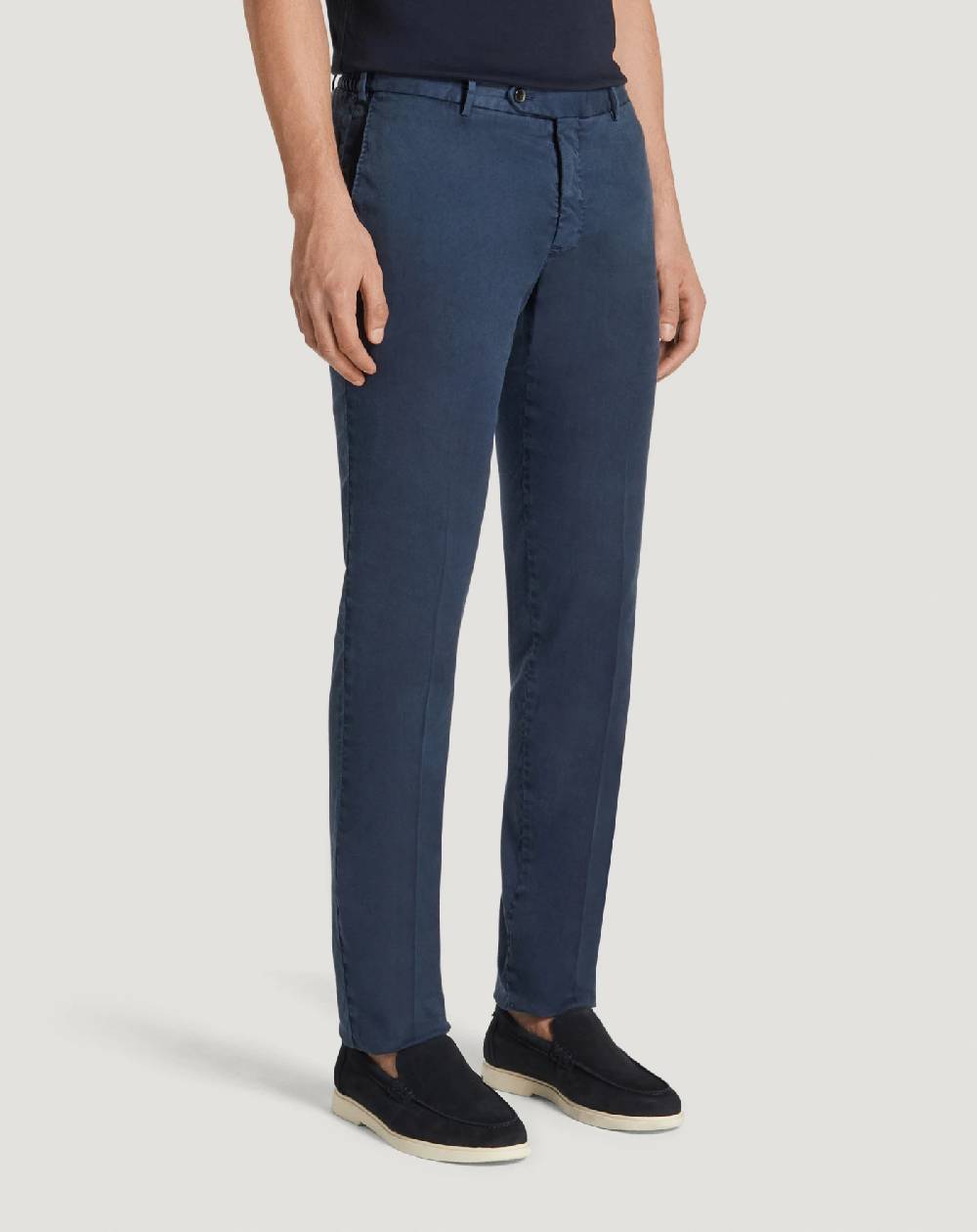 Pt Torino Pantaloni Slim in lino stretch délavé Saldi Di Fabbrica