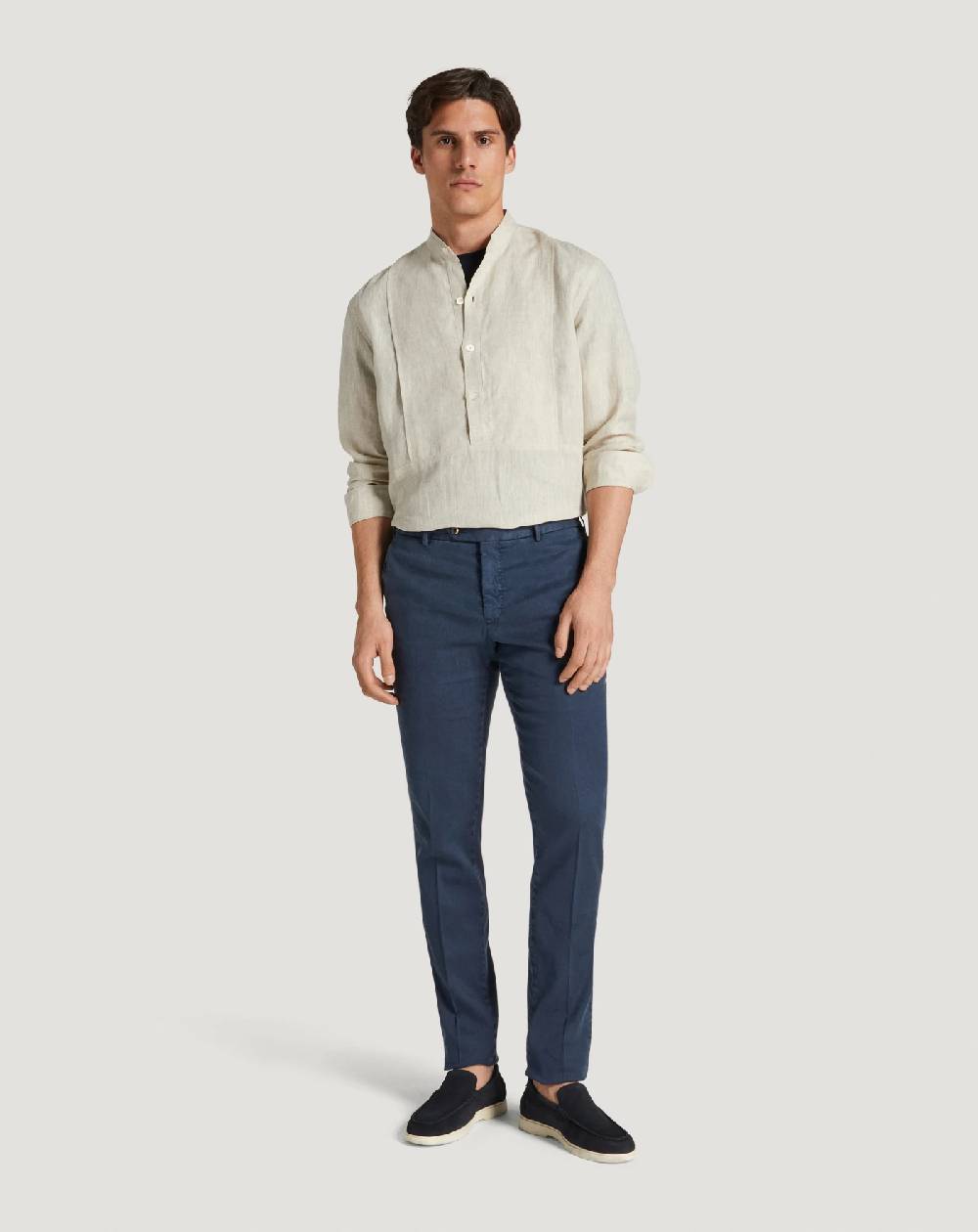 Pt Torino Pantaloni Slim in lino stretch délavé Saldi Di Fabbrica