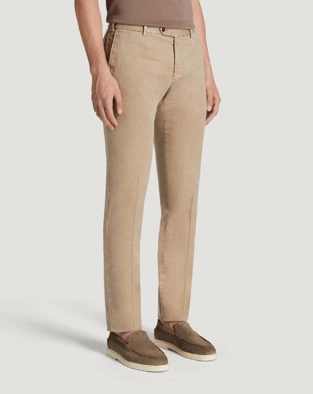 Pt Torino Pantaloni Slim in lino stretch délavé Vendite Flash