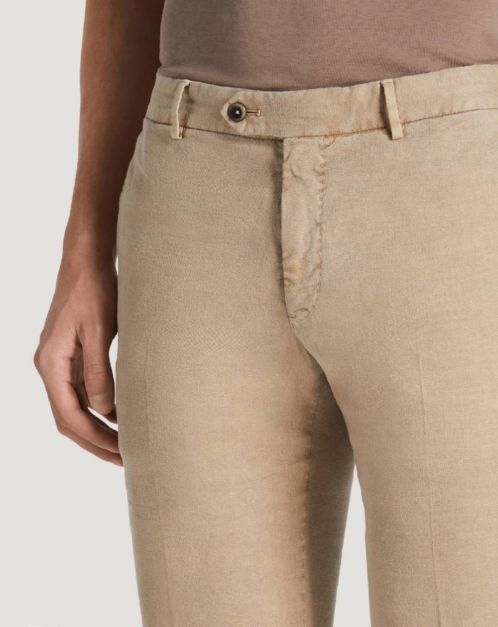 Pt Torino Pantaloni Slim in lino stretch délavé Vendite Flash