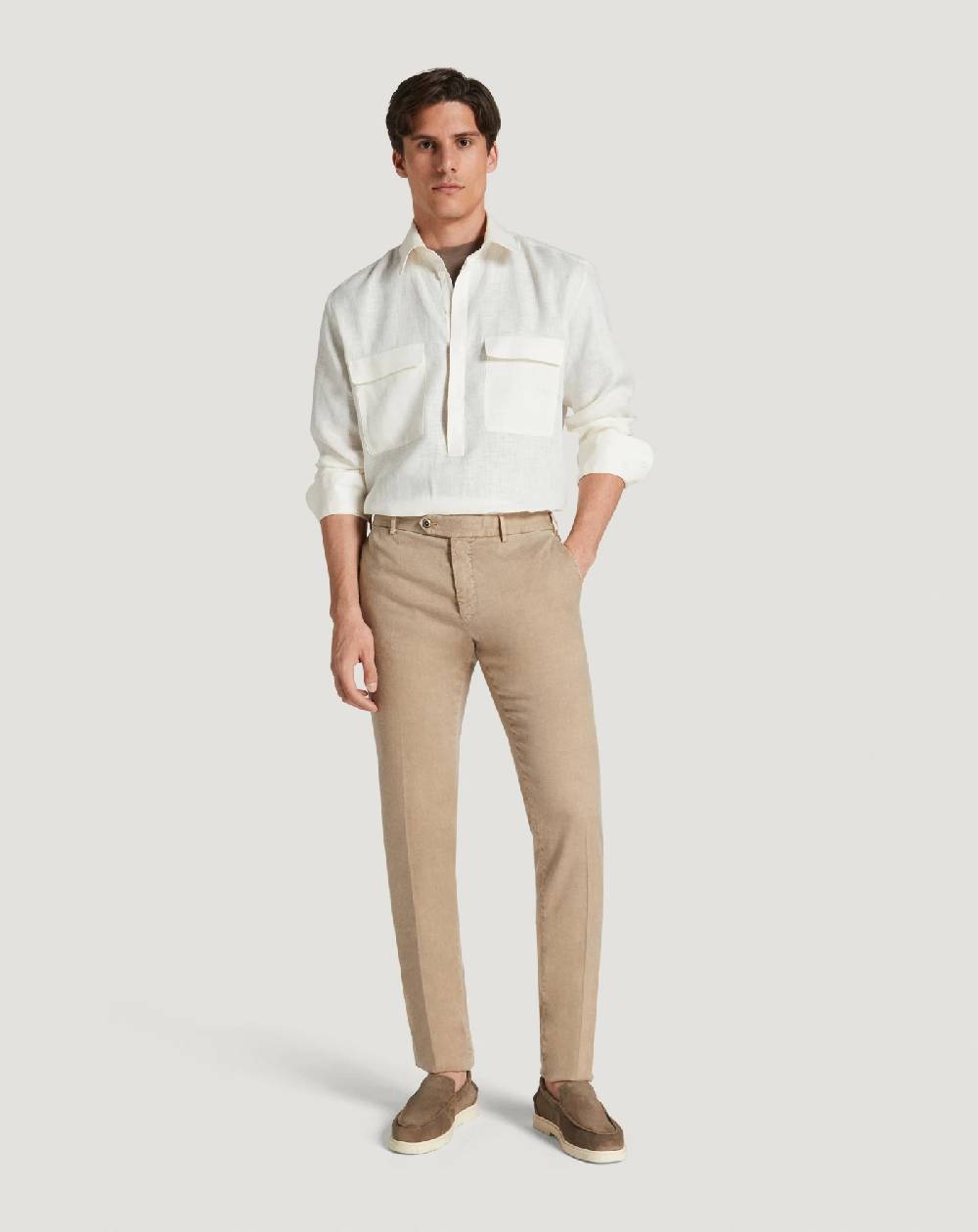 Pt Torino Pantaloni Slim in lino stretch délavé Vendite Flash
