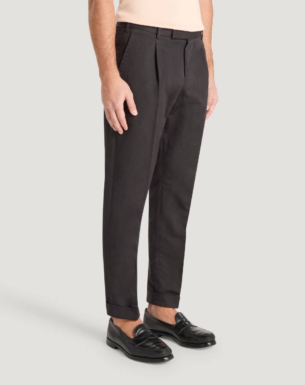 Pt Torino Pantaloni Rebel in gabardina di cotone e lino Italy