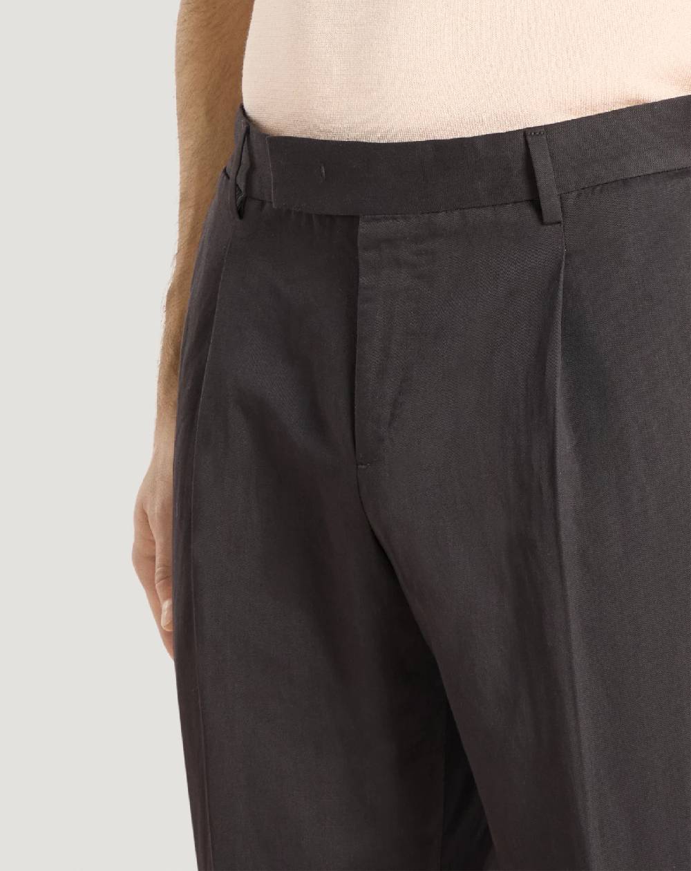 Pt Torino Pantaloni Rebel in gabardina di cotone e lino Italy