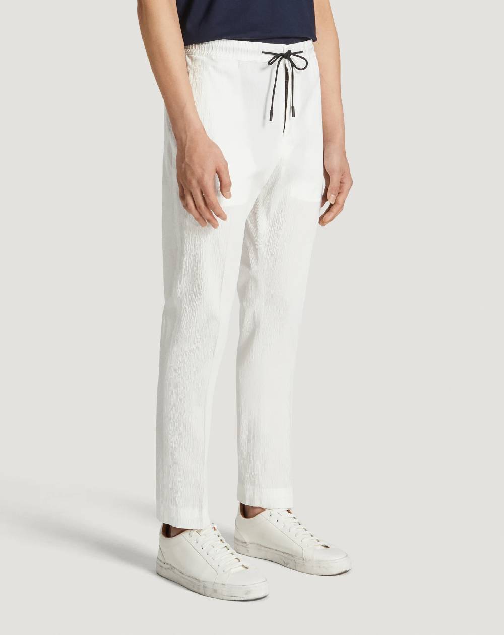 Pt Torino Pantaloni Omega in cotone seersucker Sconto