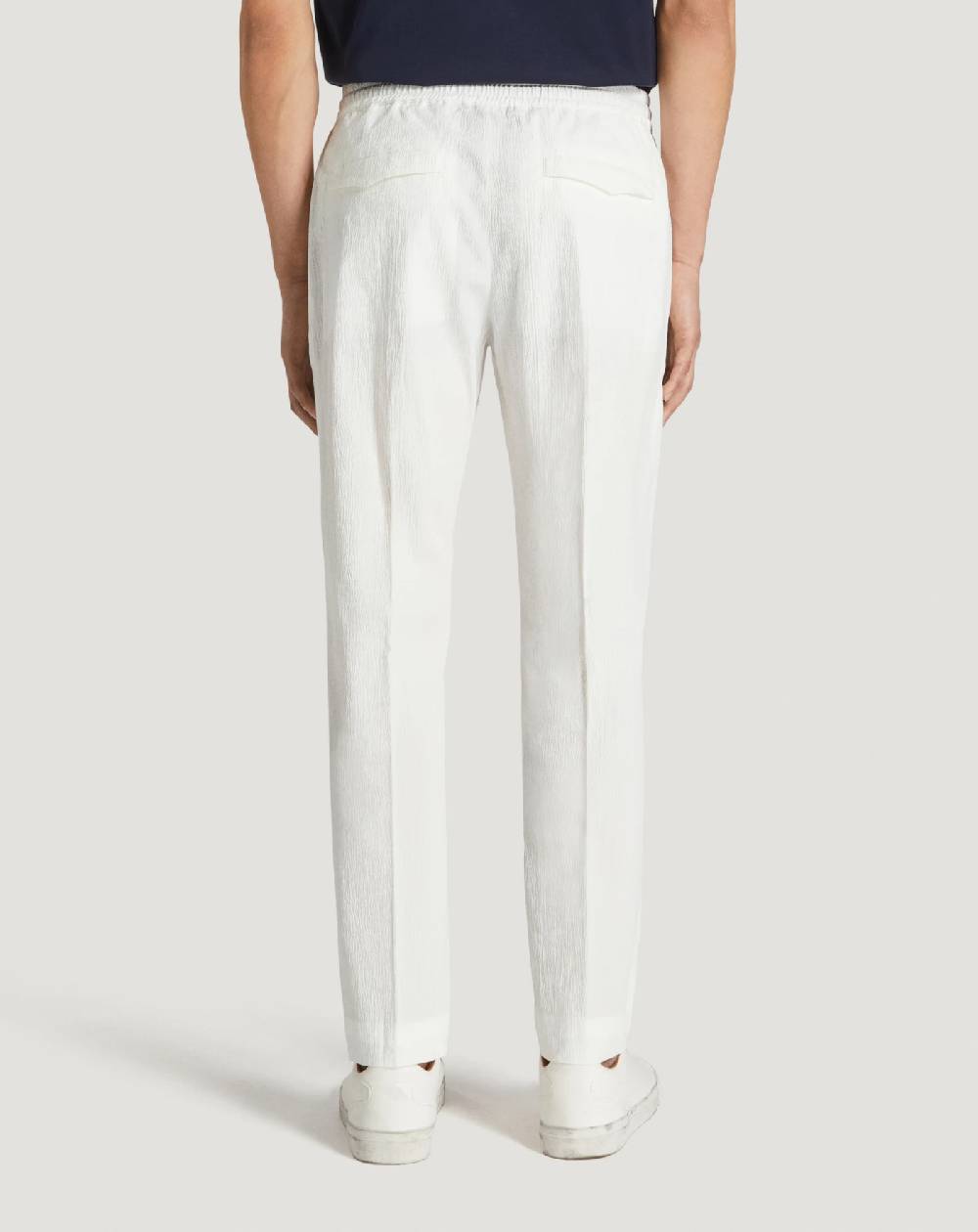 Pt Torino Pantaloni Omega in cotone seersucker Sconto