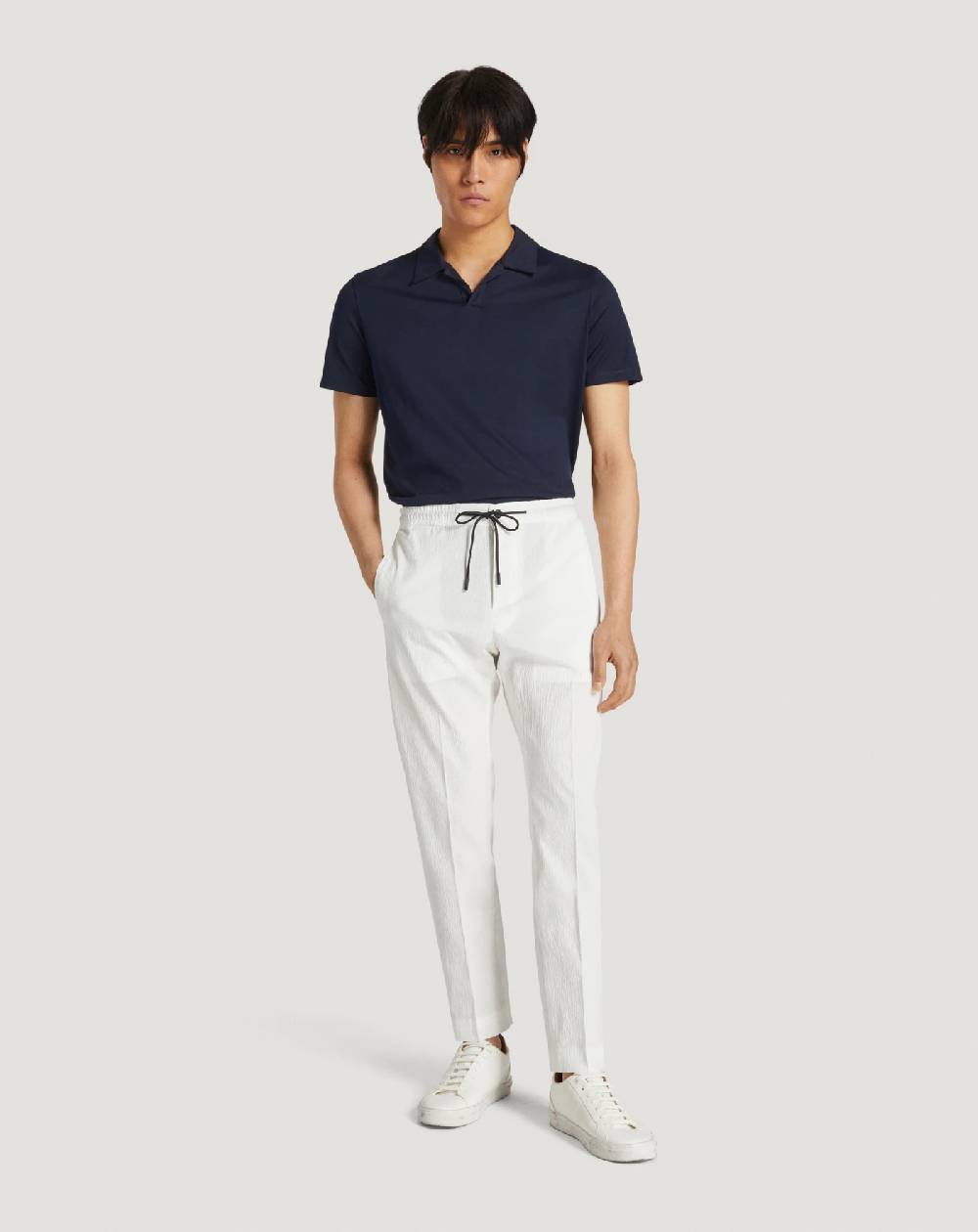 Pt Torino Pantaloni Omega in cotone seersucker Sconto