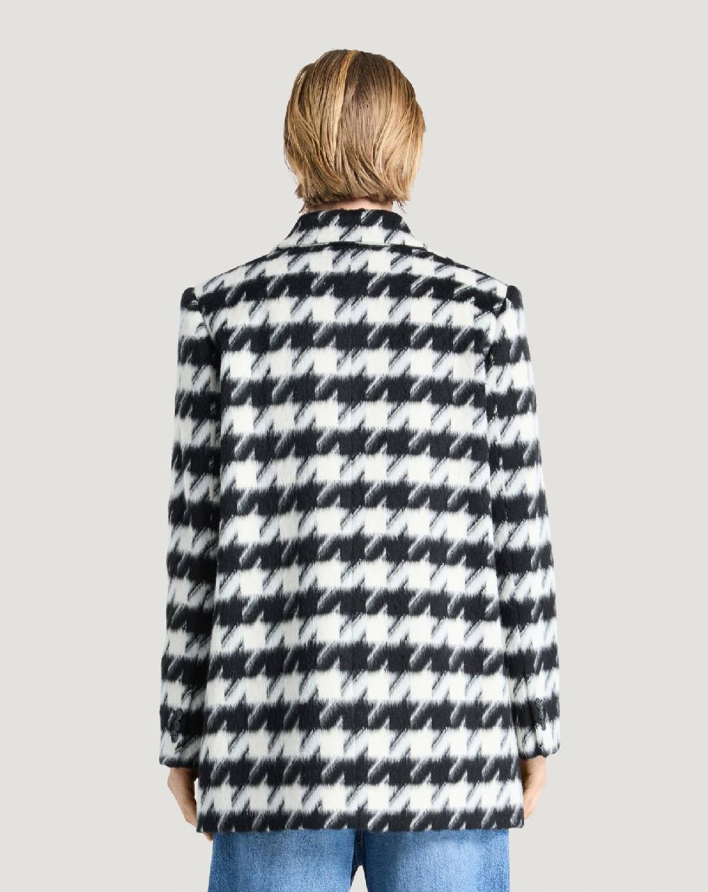Pt Torino Cappotto in velour pied-de-poule Saldi Di Fabbrica