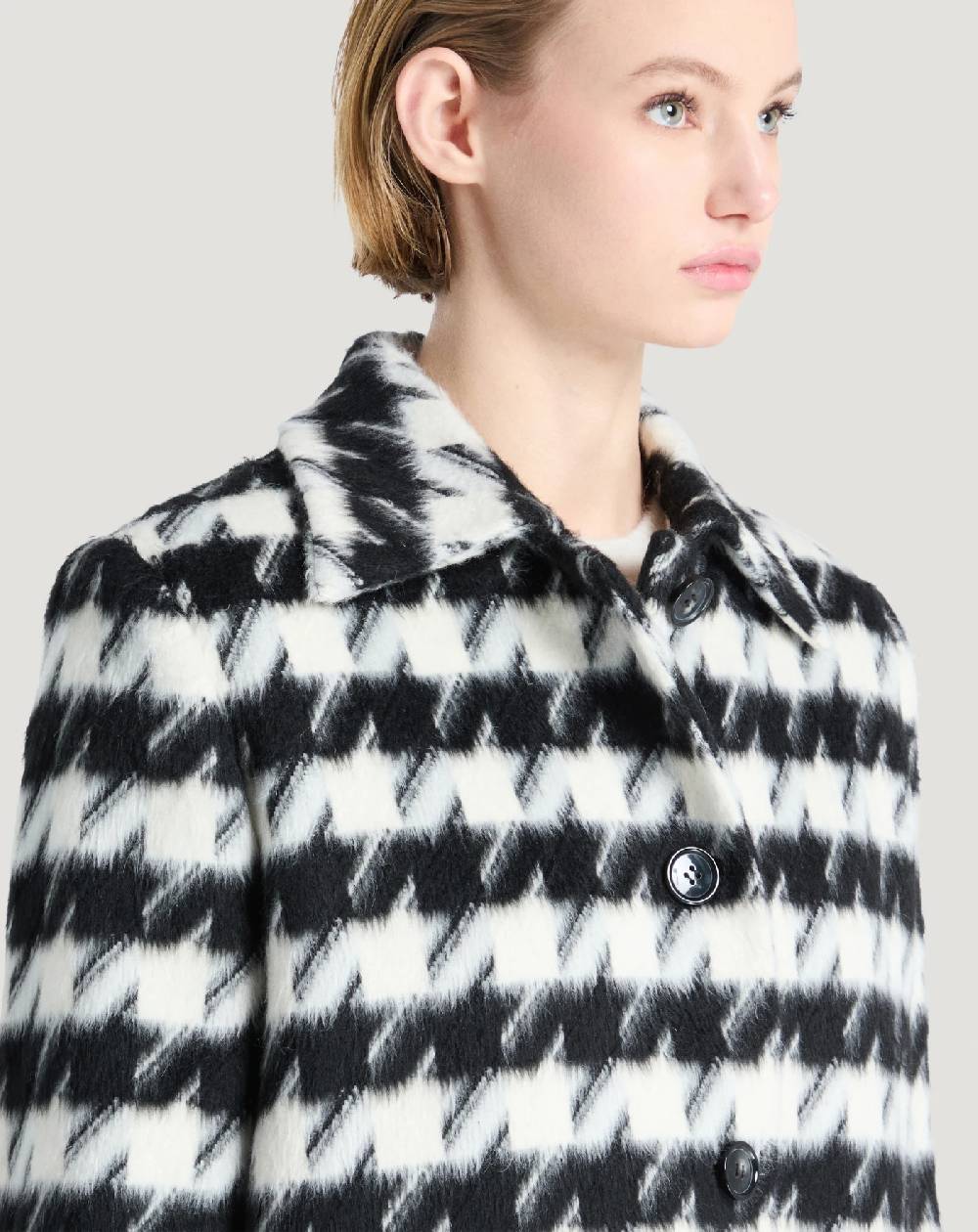 Pt Torino Cappotto in velour pied-de-poule Saldi Di Fabbrica