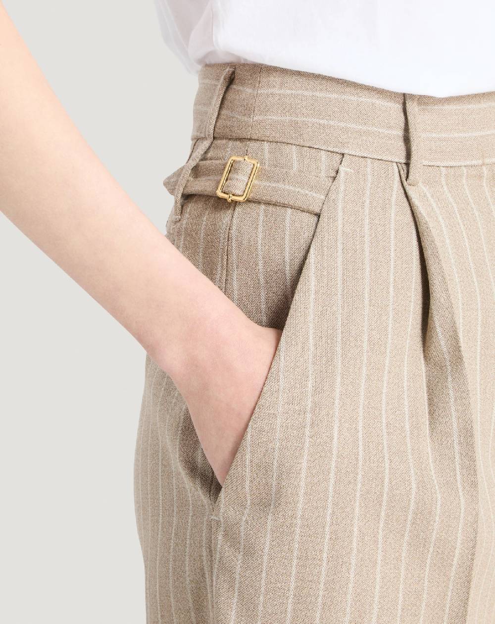 Pt Torino Pantaloni Isabel in lana mouliné Italy