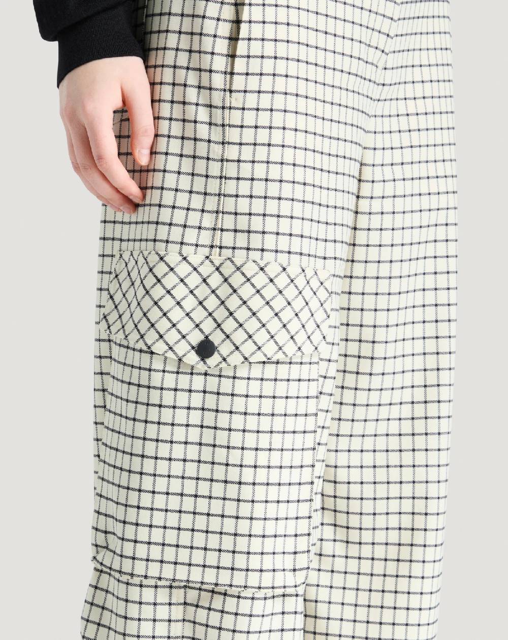 Pt Torino Pantaloni Giselle in lana stretch check Nuovo