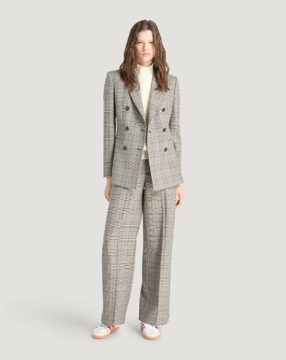 Pt Torino Pantaloni Lorenza in lana check Pezzi Unici