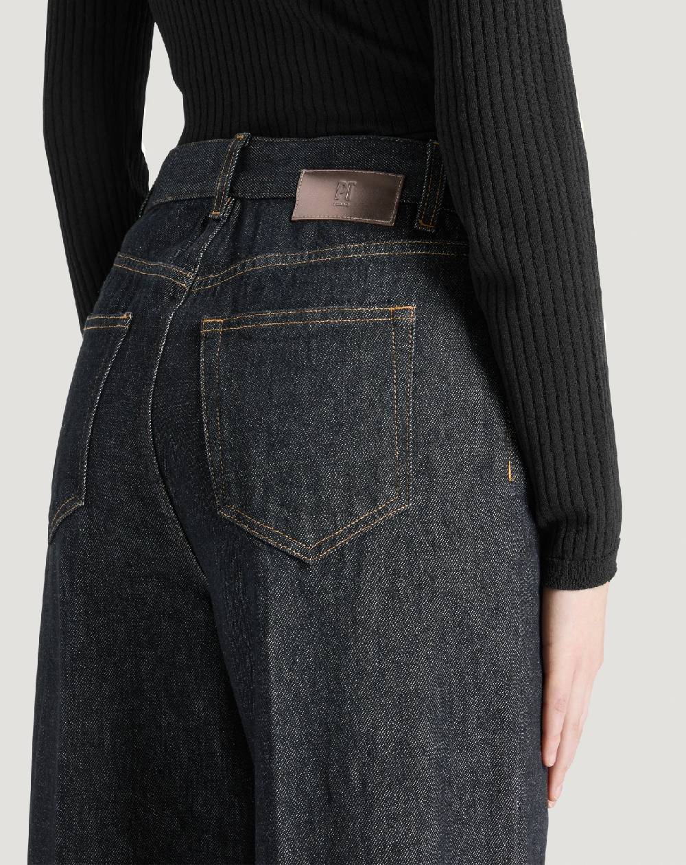 Pt Torino Jeans Cyndi in black denim In Vendita