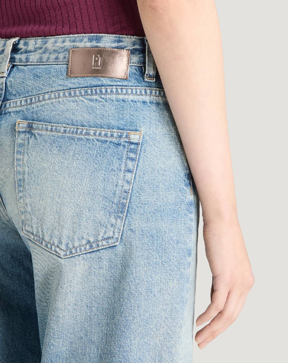 Pt Torino Jeans Tina in denim indigo di cotone Offerte