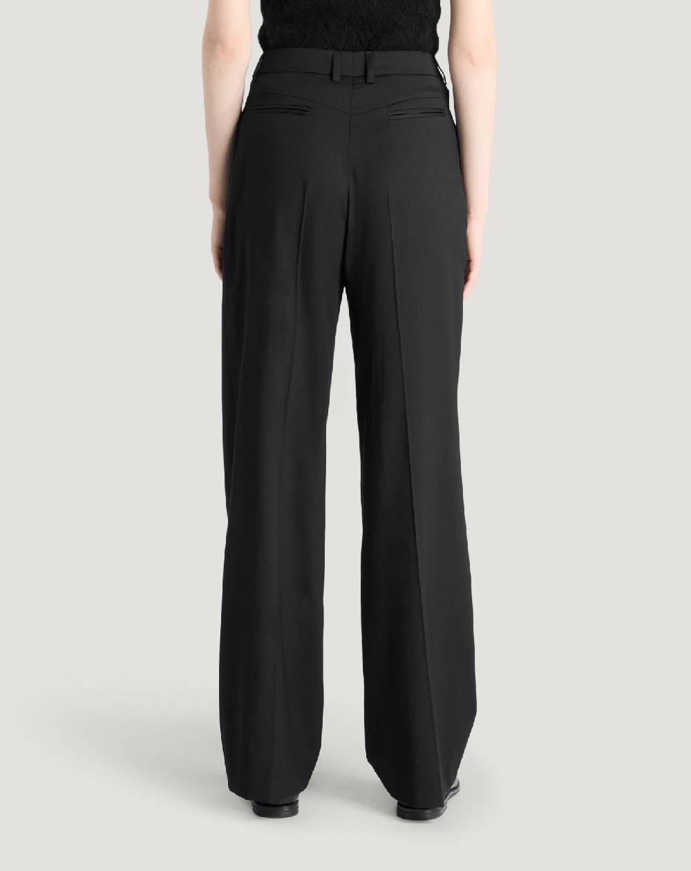 Pt Torino Pantaloni Vivian in twill di lana fluida Vendita Economica