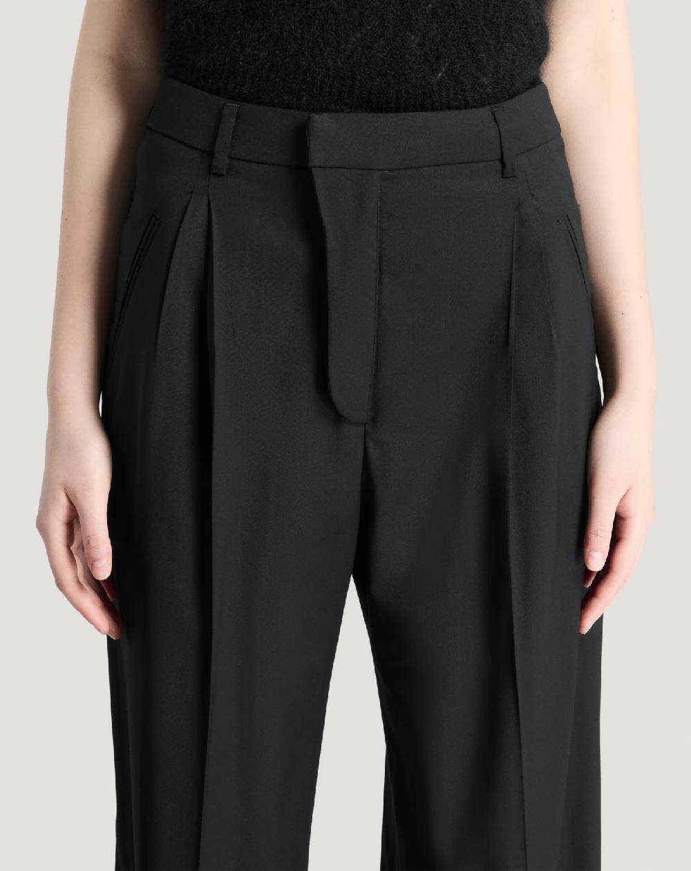 Pt Torino Pantaloni Vivian in twill di lana fluida Vendita Economica