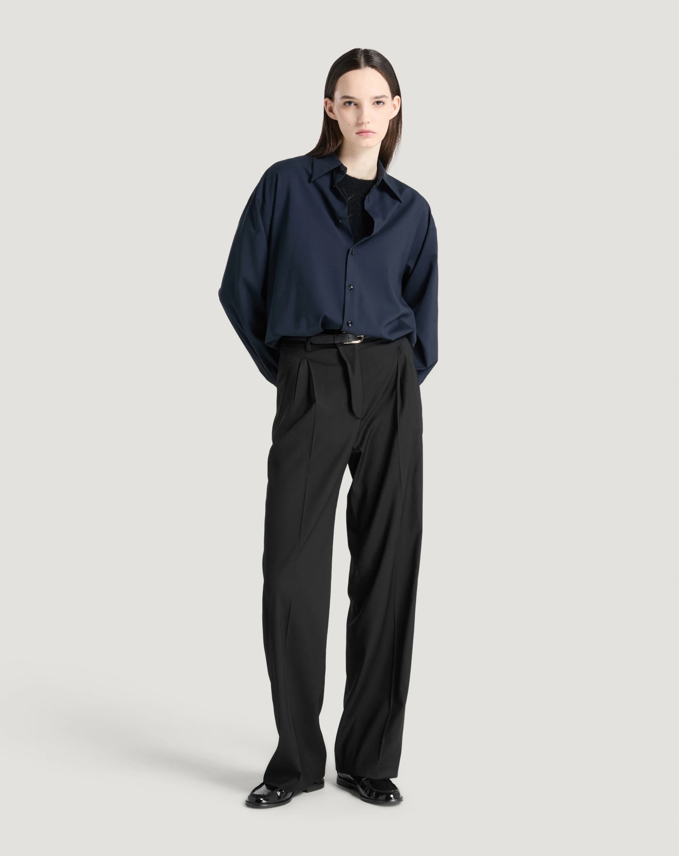 Pt Torino Pantaloni Vivian in twill di lana fluida Vendita Economica