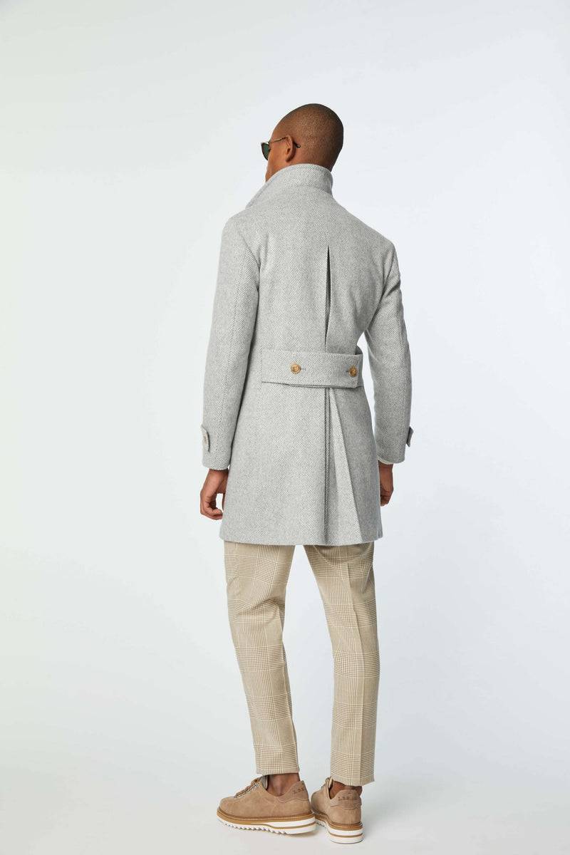 Lubiam Cappotto Chesterfield in jersey grigio chiaro Cappotto Chesterfield in jersey grigio chiaro Vendita Calda