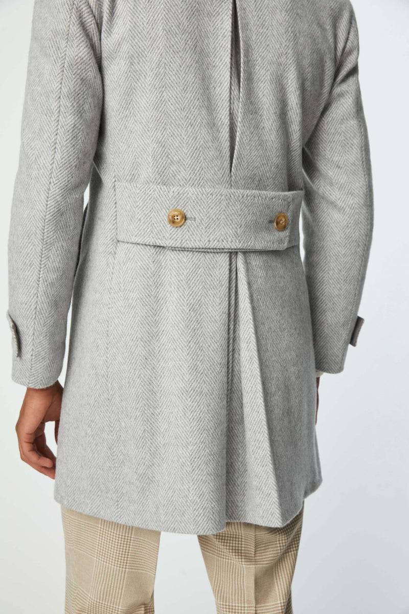 Lubiam Cappotto Chesterfield in jersey grigio chiaro Cappotto Chesterfield in jersey grigio chiaro Vendita Calda