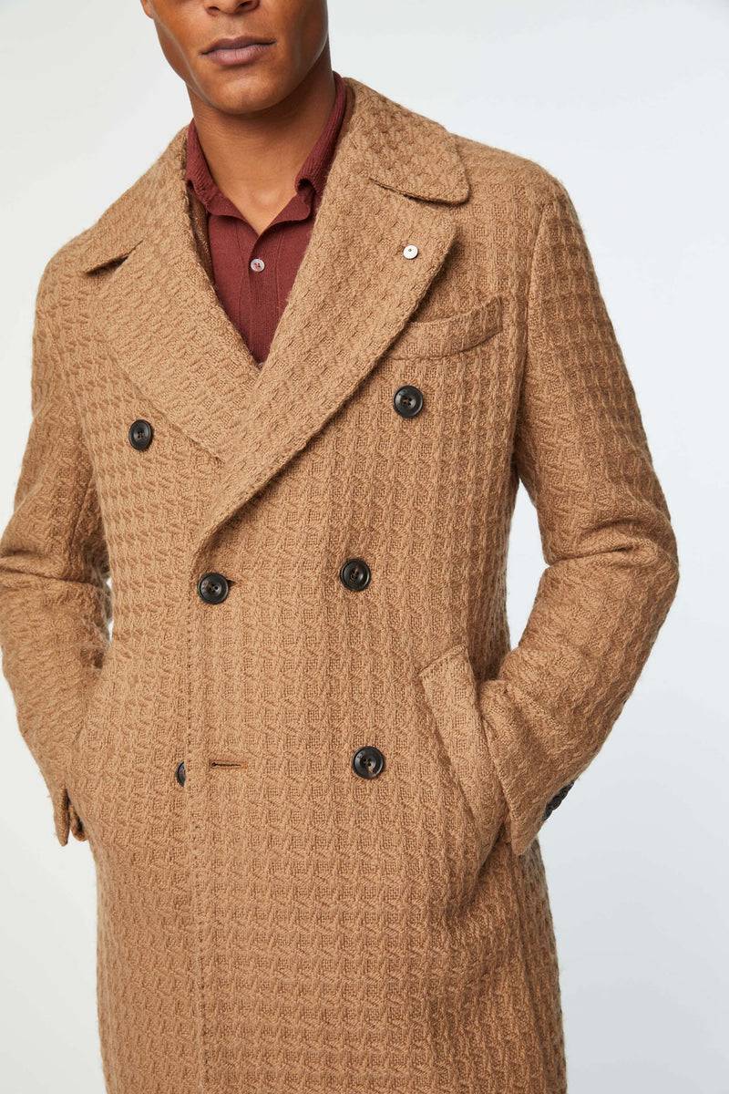 Lubiam Cappotto doppiopetto non trattato nocciola Cappotto doppiopetto non trattato nocciola Vendite Flash