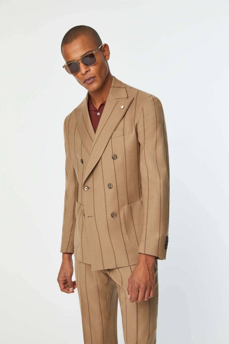 Lubiam Abito TOM non trattato gessato beige Abito TOM non trattato gessato beige Moda