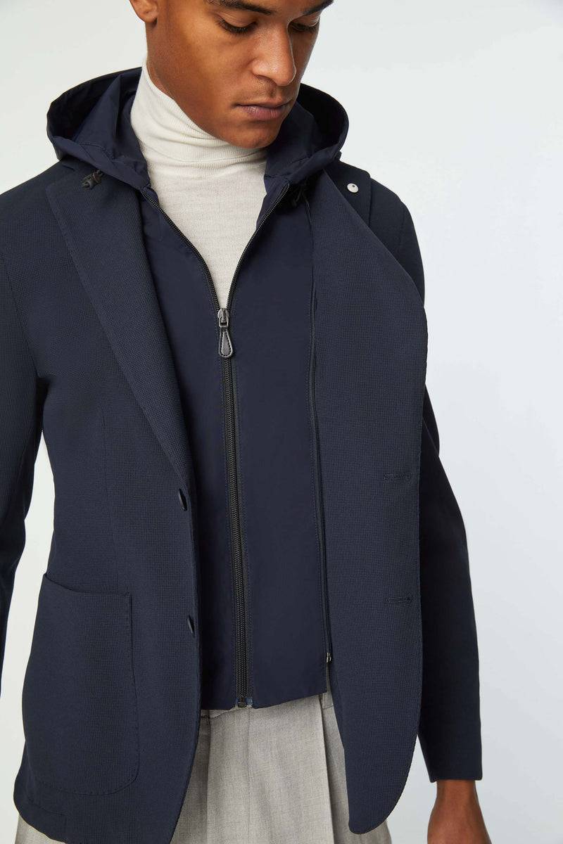 Lubiam Travel jacket con cappuccio blu Travel jacket con cappuccio blu Vendita