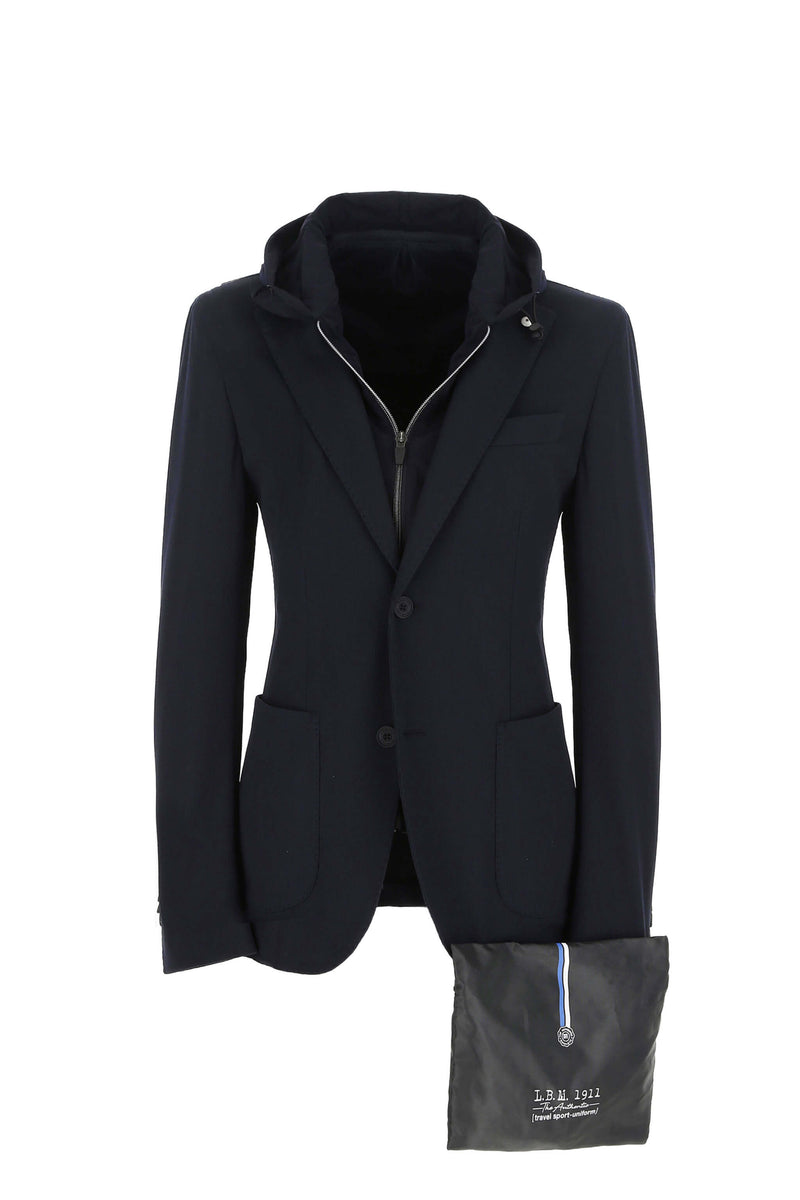 Lubiam Travel jacket con cappuccio blu Travel jacket con cappuccio blu Vendita