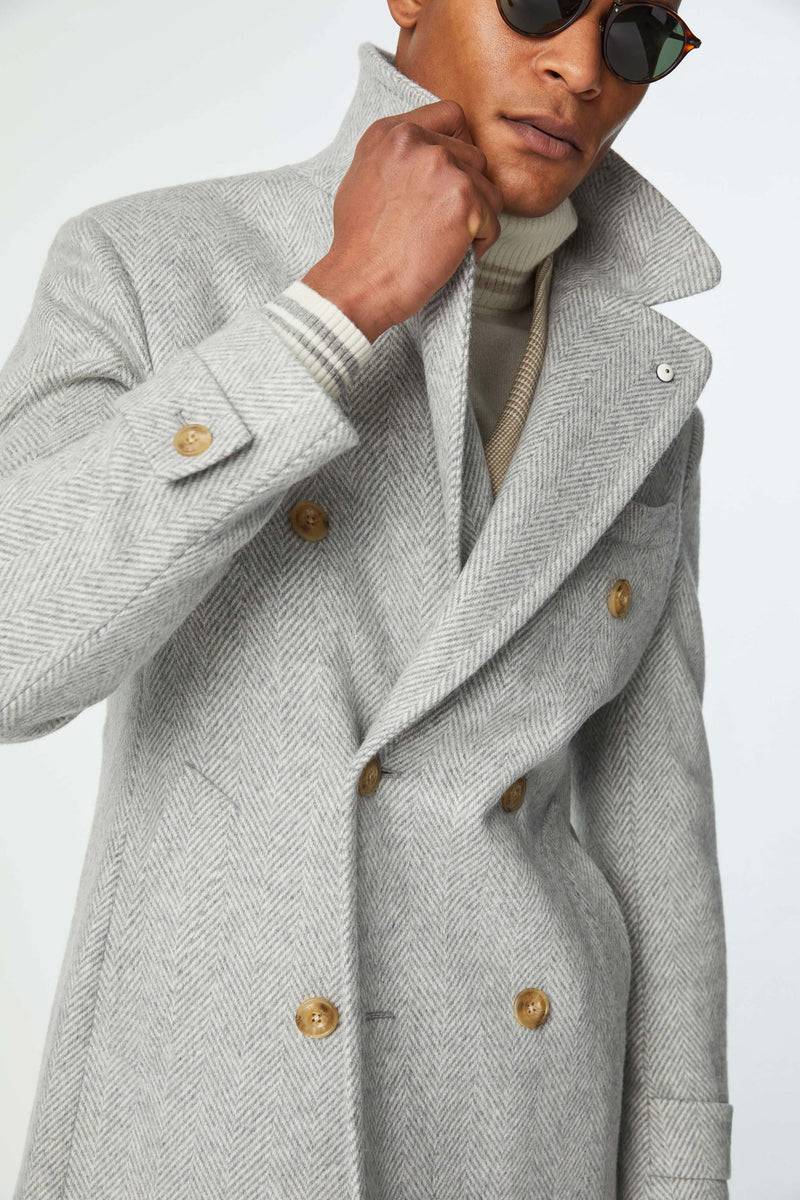 Lubiam Cappotto Chesterfield in jersey grigio chiaro Cappotto Chesterfield in jersey grigio chiaro Nuovo