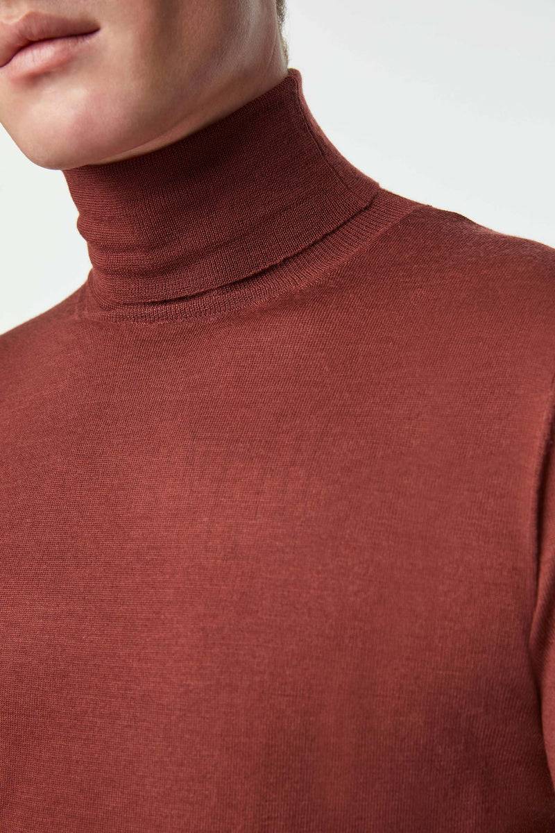 Lubiam Maglia dolcevita leggera bordeaux Maglia dolcevita leggera bordeaux In Vendita